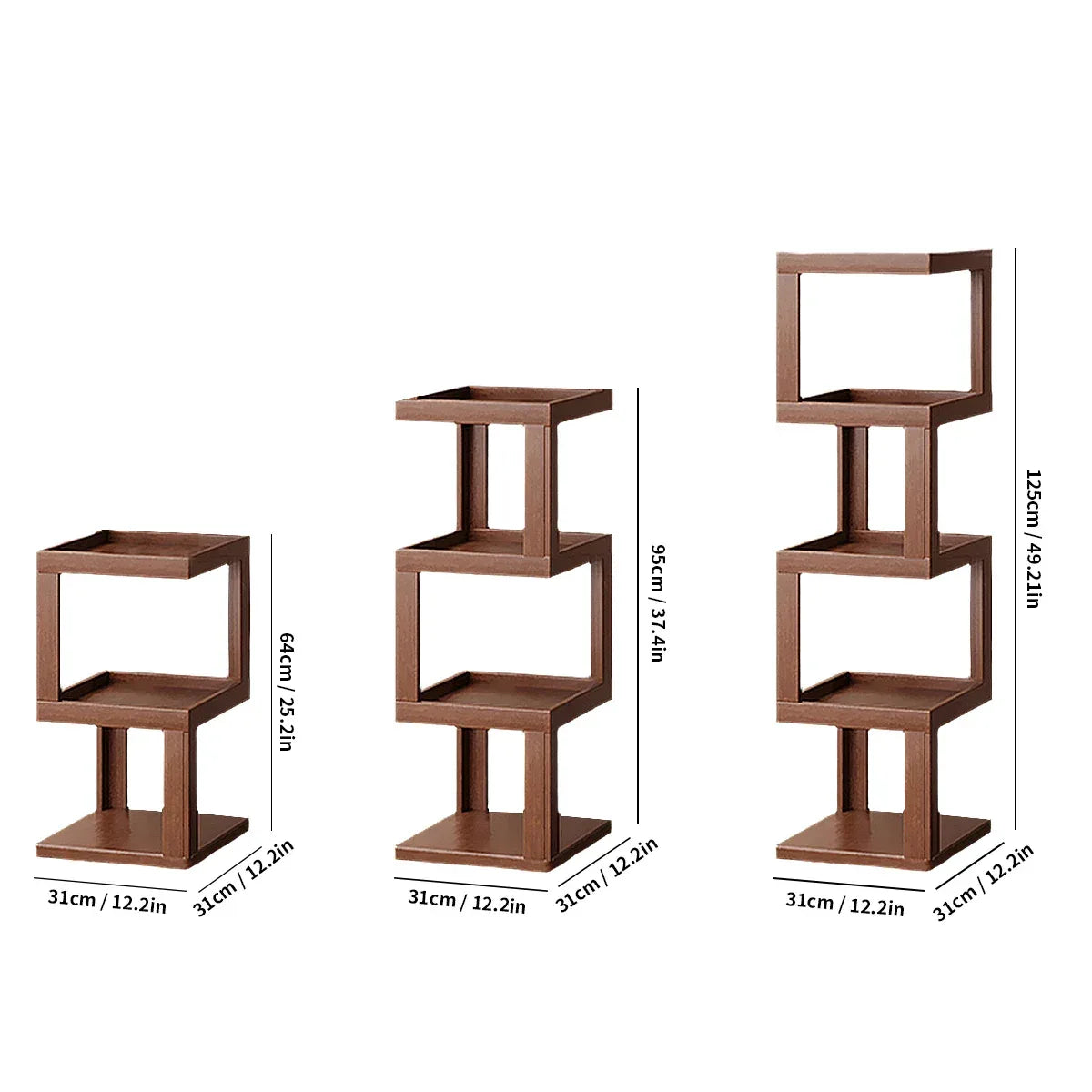 Multi-Tier Bamboo Storage Side/Bedside Table - 3/4/5 Tier Modern Nightstand for Bedrooms & Living Rooms (Small Spaces) - Luvia