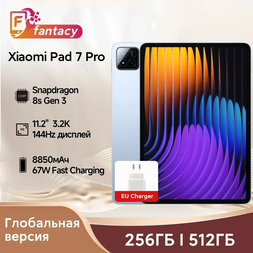 Global Version Xiaomi Pad 7 Pro Snapdragon 8s Gen 3 11.2" 3.2K 144Hz Display 67W HyperCharge 8850mAh 50MP+32MP Camera - Luvia
