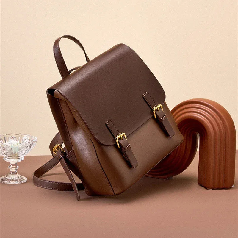 XMESSUN New Genuine leather Backpack for Women 2026 Fashion High Quality Lady Double Shoulder Large Capacity Travel Backpack - Luvia