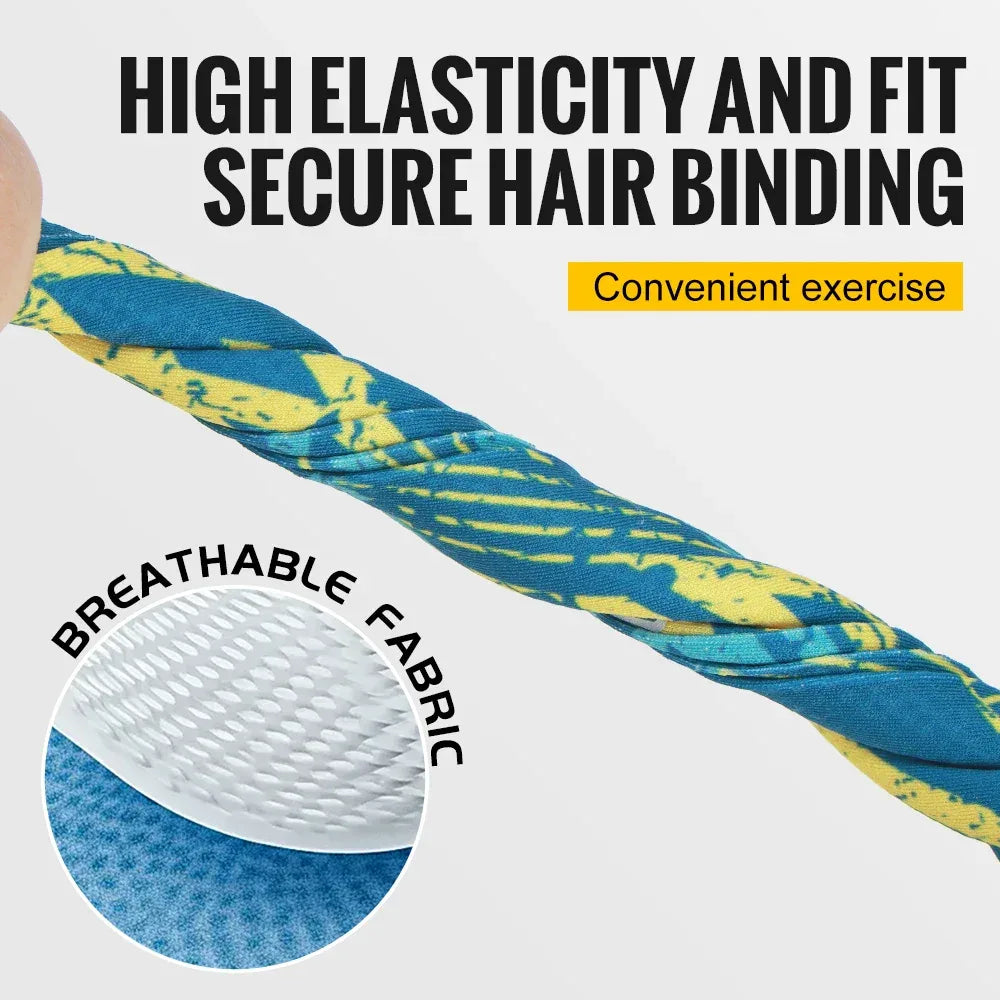 WRELS Sports Sweatband Moisture Wicking Workout Sweatbands for Running Yoga Quick Drying Elastic Fashion Fitness Sweat Hairband - Luvia