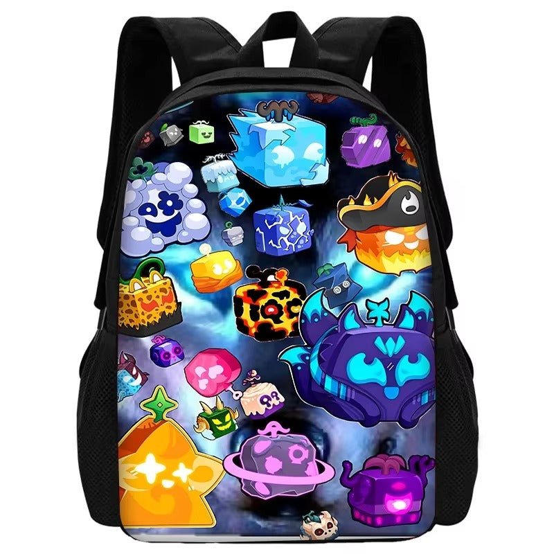 Child School Cartoon Blox Fruits Backpack With Shoulder Bag Pencil Bags School Bags for Boys Girls Best Gift