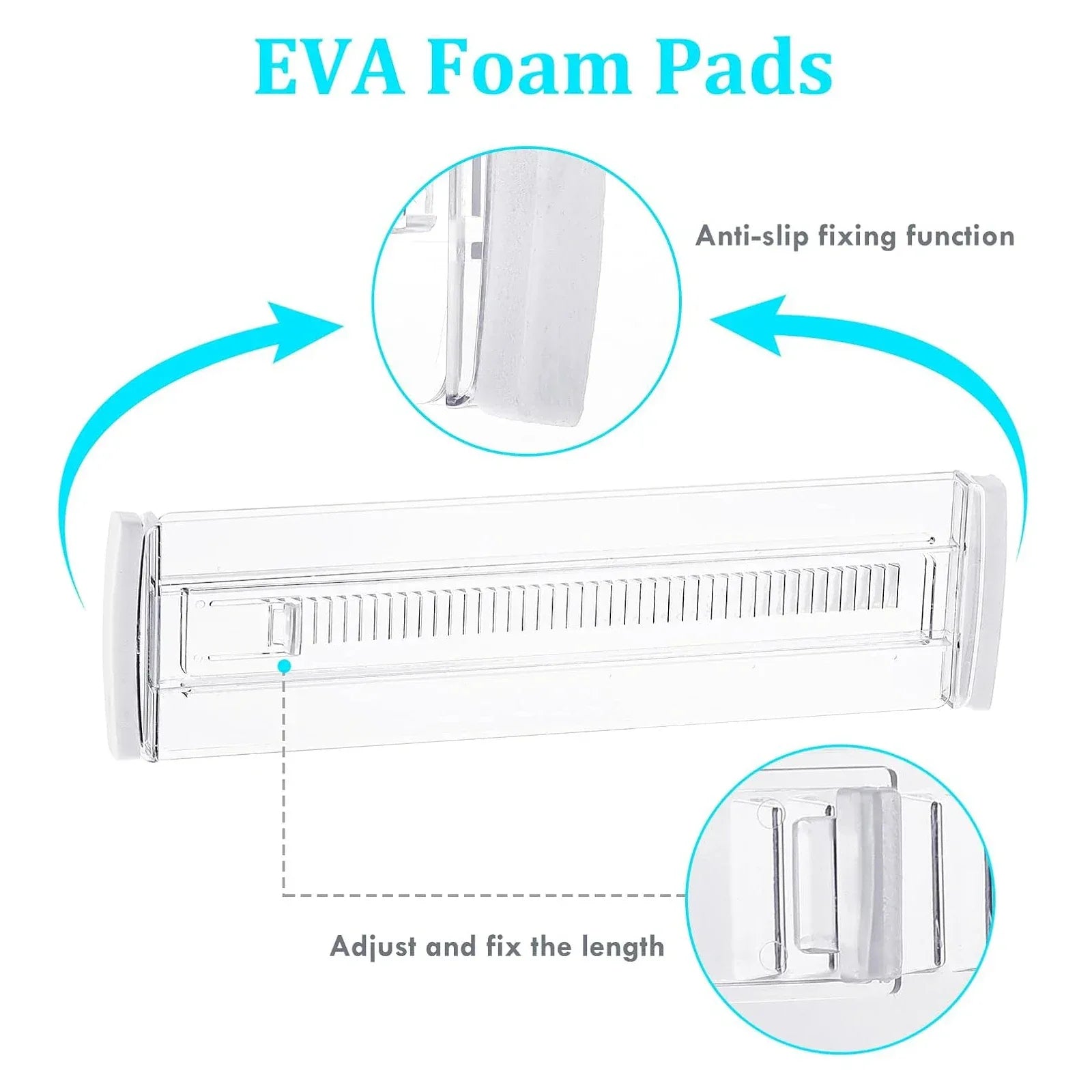 Drawer Dividers, 12 pack Adjustable Drawer Organizer, Clear Expandable Dresser Organizer for Clothes Kitchen Utensils Storage - Luvia