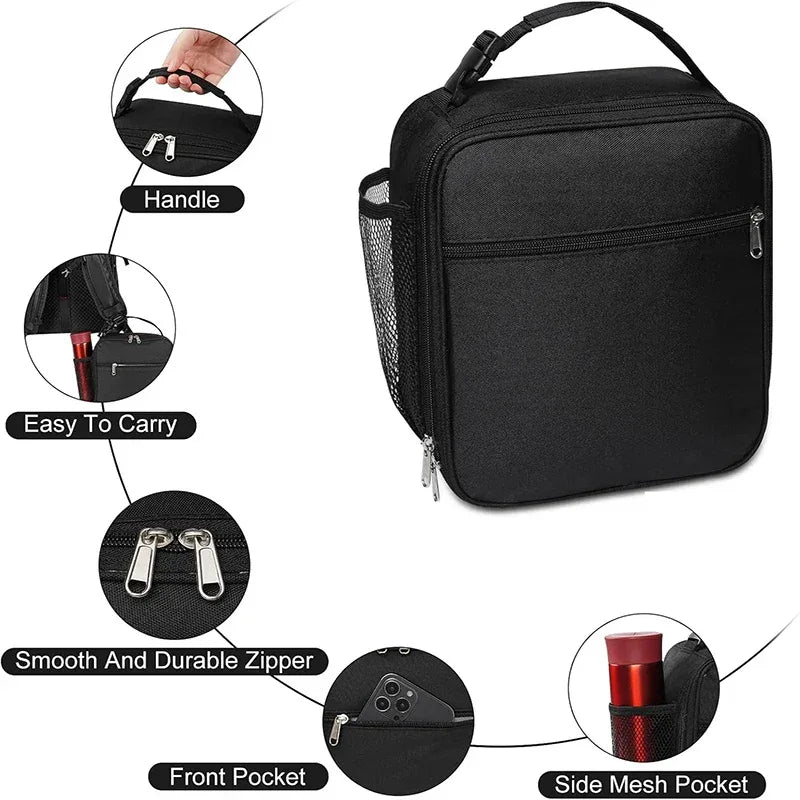 Insulated Lunch Bag with Side Mesh Pocket 6.3L Portable Lunch Box Waterresistant Leakproof Cool Bag for Outdoor Beach Bento Pack - Luvia