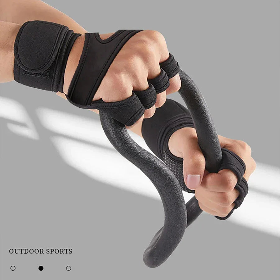 Sports Weight Lifting Workout Gloves ，with Built-in Wrist Wraps Full Palm Protection，Grip Great for Gym Pull Ups Cross Training - Luvia