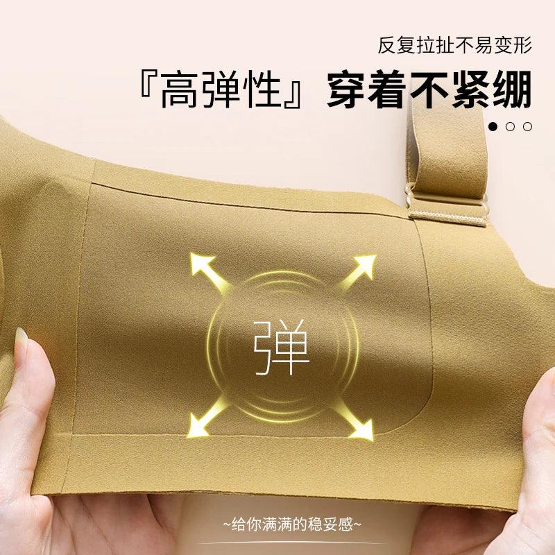 Seamless Bra for Women Plus Size Wireless Brassiere Lightly Lined Full Coverage Bra C D E Cup Sexy Bra Solid Padded Basic Femme - Luvia