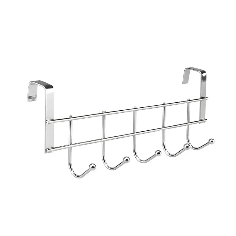 No Drill Over Door Hooks 5 Hooks Heavy Duty Organizer Space-Saving Wall Hanger for Coat Key Towel in Closet Bedroom Hallway - Luvia