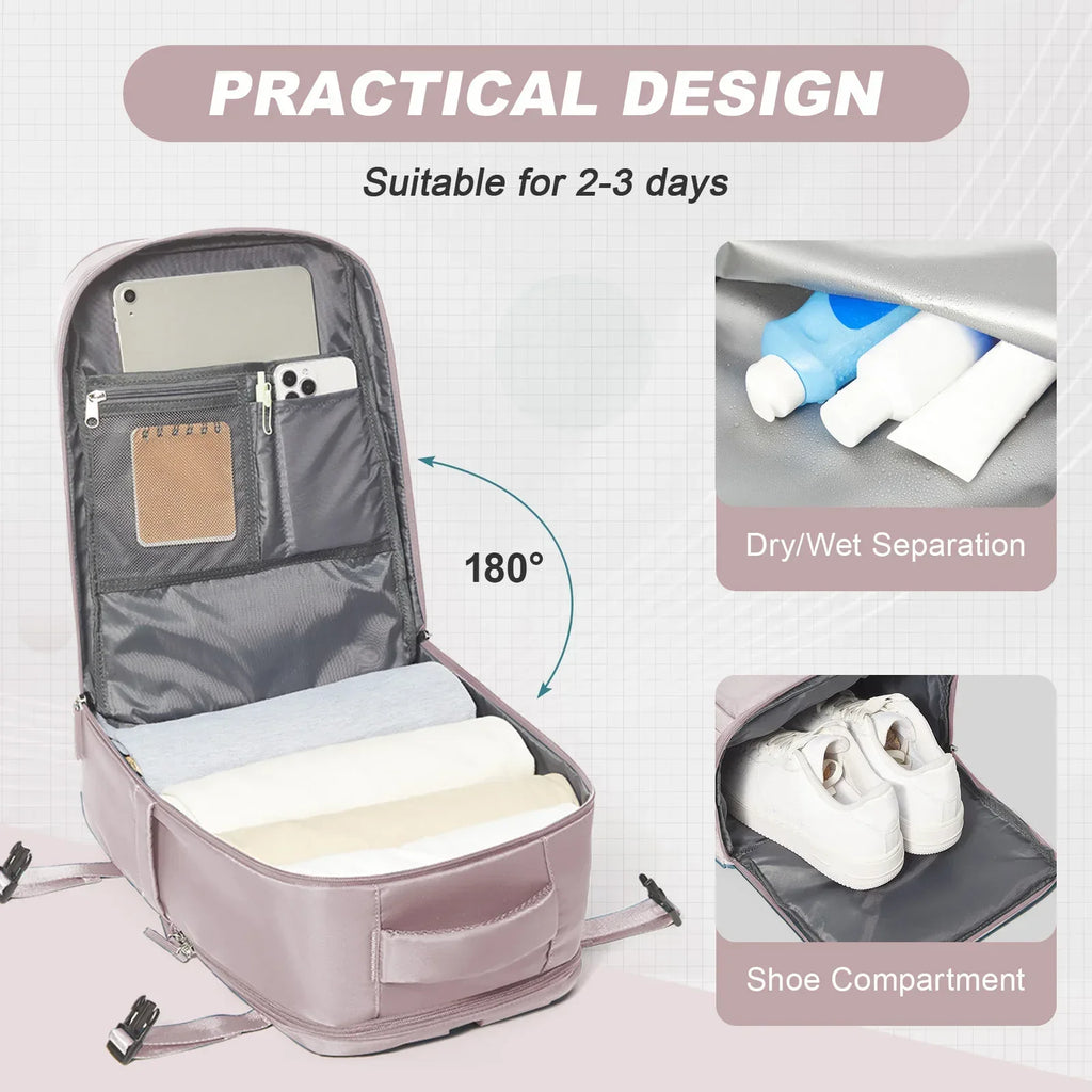 Women Men Travel Backpack , Cabin Bag Ryanair Hand Luggage 40x20x25 Travel Backpack College Bookbag Laptop Bag, eastpak rucksack - Luvia