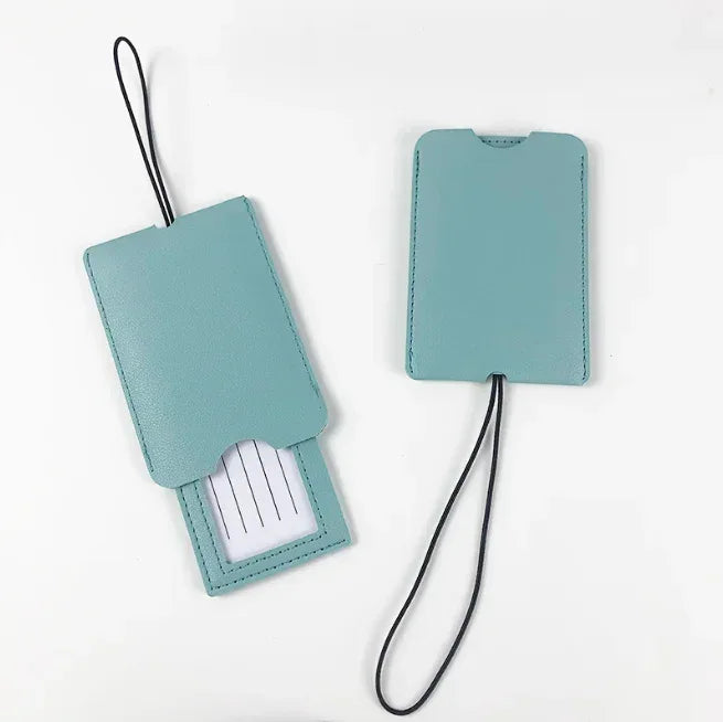 Pu Leather Luggage Tags Women Man Suitcase Bag Bag Tags for Luggage Name ID Address Holder Baggage Label Travel Accessories - Luvia