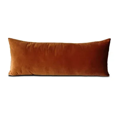 Rectangular Decorative Throw Pillow Cover 30*70cm/35*90cm Solid Color Velvet Waist Pillowcase Bedside Cushion Cover of Bedroom - Luvia