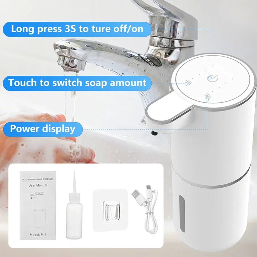 380ML Capacity IPX5 Waterproof Hand Sanitizer Pump Wash Machine 4Levels Smart Sensor Touchless Electric Automatic Soap Dispenser - Luvia