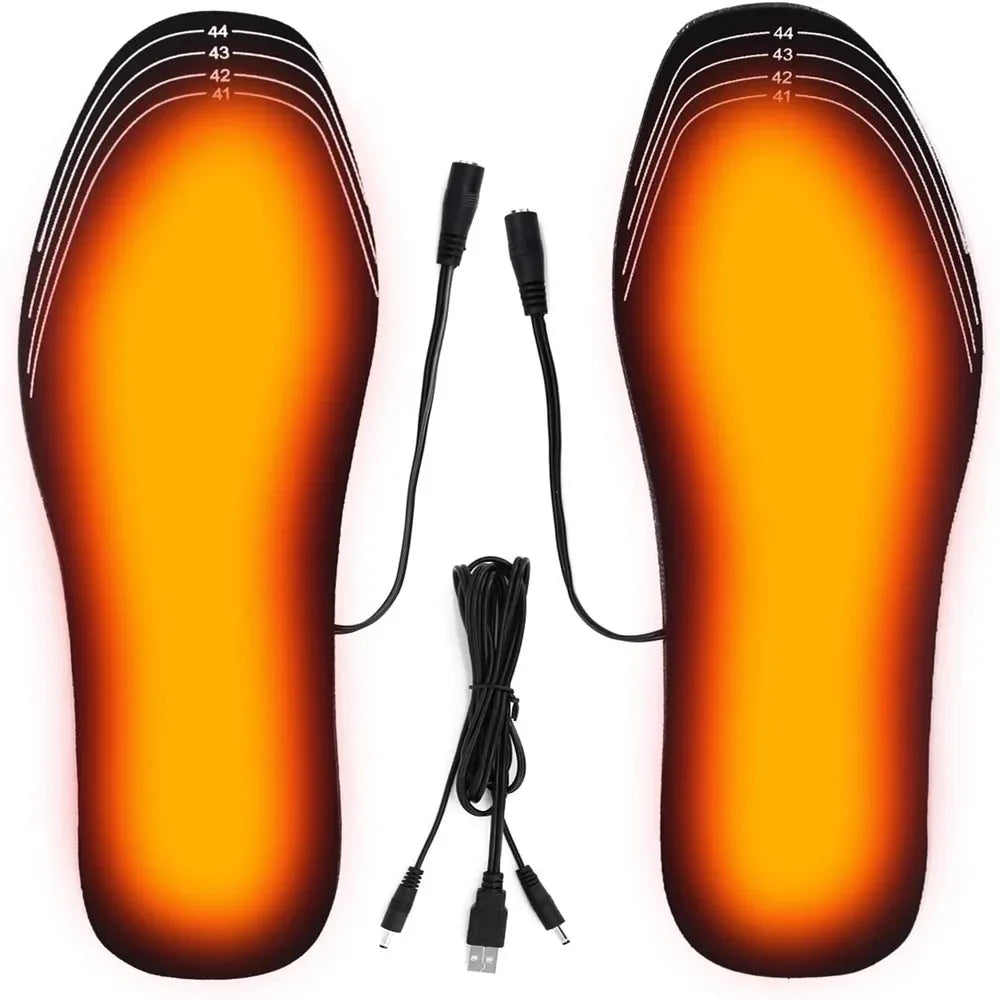 USB Rechargeable Heated Insoles Size 35-46 DIY Customizable Electric Heated Shoes Pad for Outdoor Skiing Winter Foot Warmers - Luvia