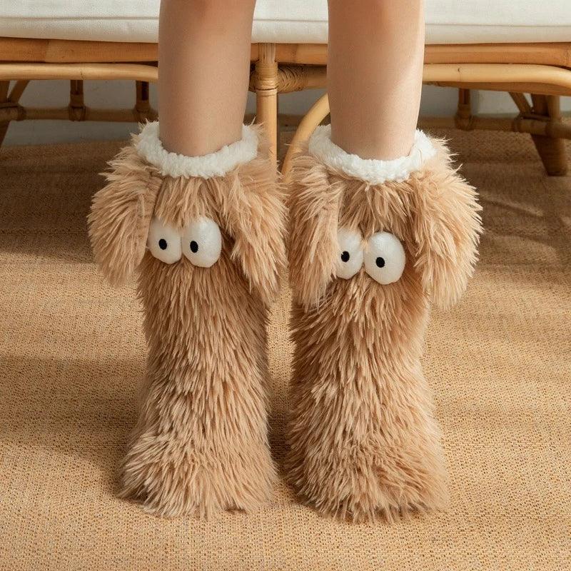 Fuzzy Socks for Women Slipper Socks Cute Animal Indoor Non-slip Floor Socks Trendy NEW Winter Warm Thickened Stockings - Luvia