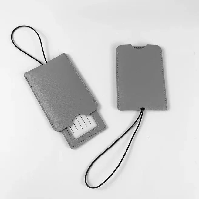 Pu Leather Luggage Tags Women Man Suitcase Bag Bag Tags for Luggage Name ID Address Holder Baggage Label Travel Accessories - Luvia