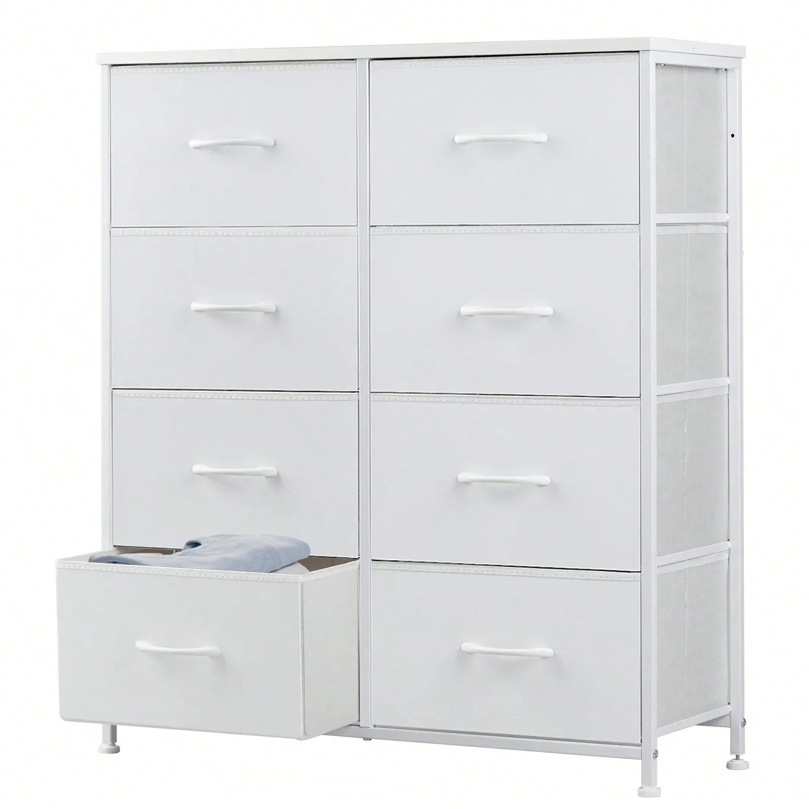 Tall Dresser With 8 Fabric Drawers Organizer Units, Chest Of Drawers For Bedroom With Wooden Top - Luvia