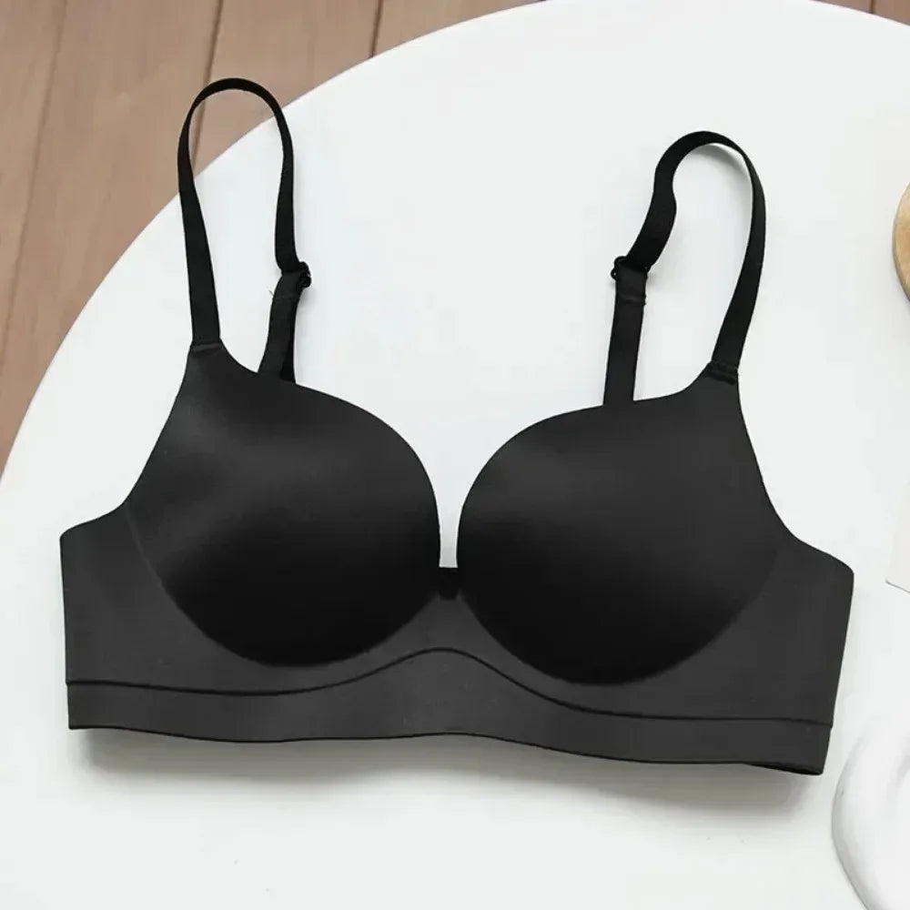 Seamless Bra for Women Gathered Lingerie Solid Small Breast Wireless Push Up Bra Thickened Comfortable Lingerie Lenceria - Luvia