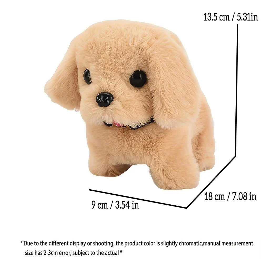 Pet Companion Battery Operated Toy Plush puppy pet electronic interactive toy walking barking wagging tail Simulation puppy - Luvia