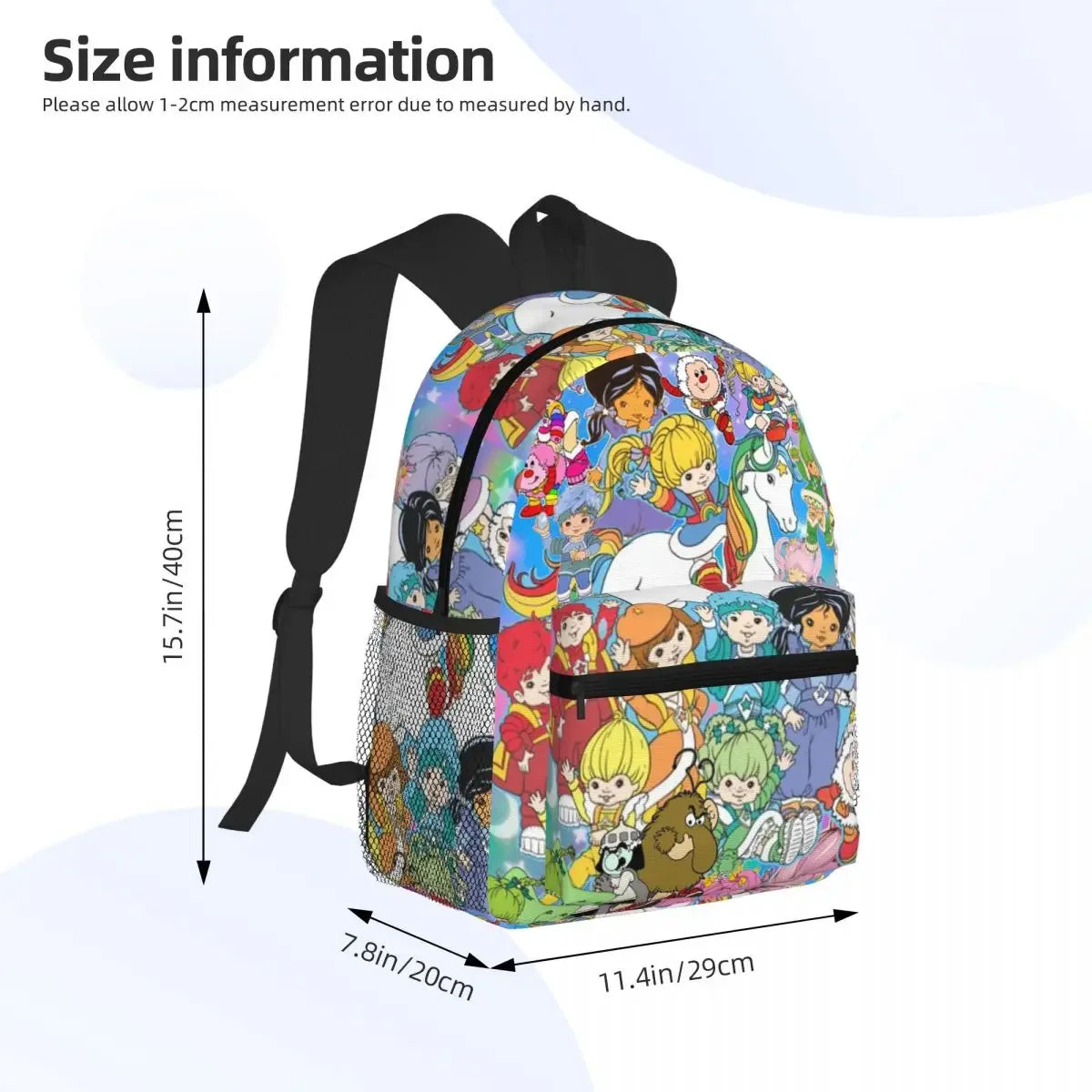 Cartoon Cute Rainbow Brite Student Backpack School Bag Hiking Travel Daypack for Boys Girls Fashion Bookbag Shoulder Bags - Luvia