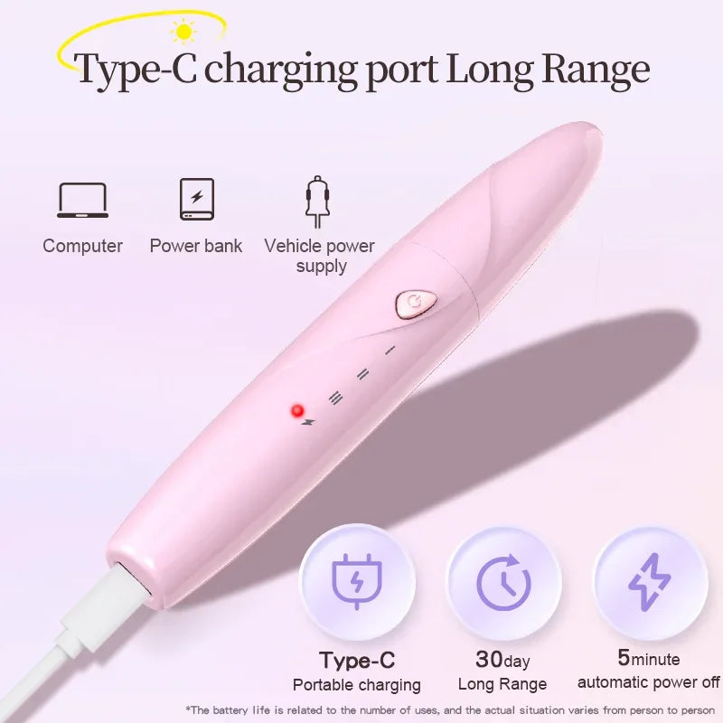 Heated Eyelash Curler 3-Level Adjustable Temperature Rapid Heated Type C Rechargeable Safe Anti-Burn Eye Lash Comb Teeth Design - Luvia