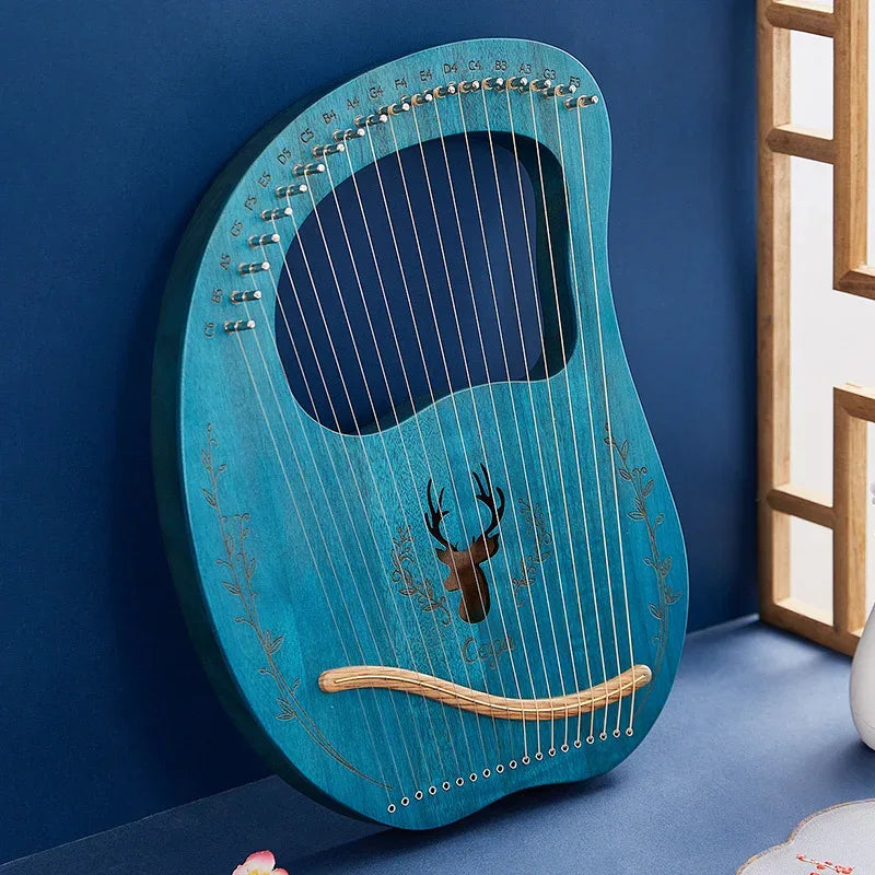 Lyre Harp 16 19 Strings Mahogany Wood Harp Piano 19 Strings Stringed Musical Instrument With Tuning Wrench Spare Strings - Luvia