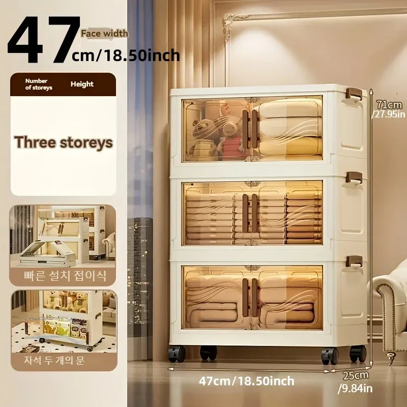 Foldable Storage Box with Clear Door - Spacious, Durable, and Easy-to-Assemble - Ideal for Organizing Clothes, Books, Toys, and - Luvia