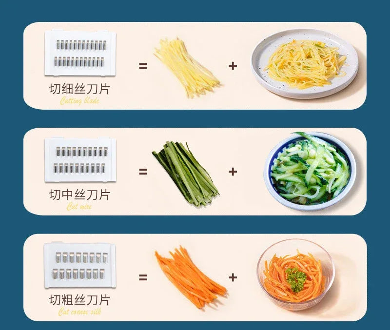 Vegetable Chopper Manually Cut Shred Grater Salad Carrots Potatoes for Kitchen Convenience Vegetable Tools Manual Shredder - Luvia