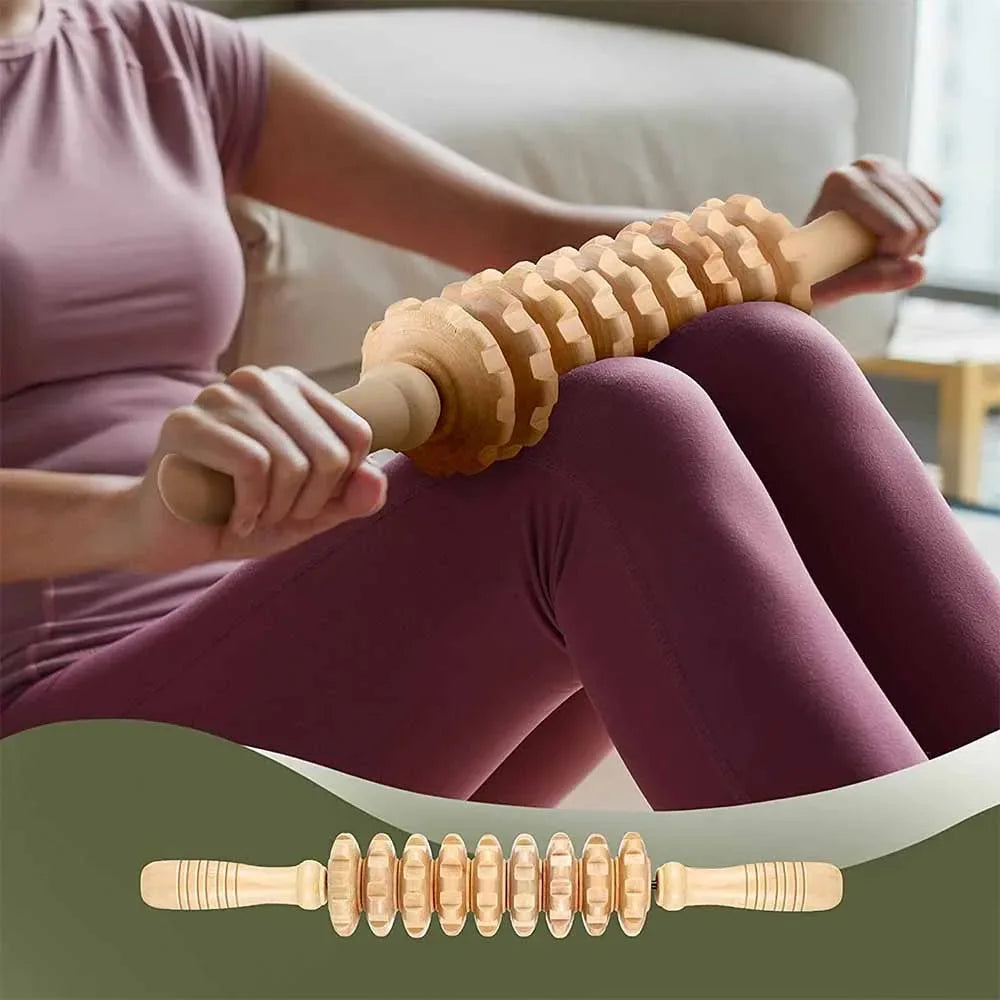 Wood Therapy Massage Tool Lymphatic Drainage Massager Anti Cellulite Fascia Massage Roller for Full Body Muscle Pain Relief - Luvia