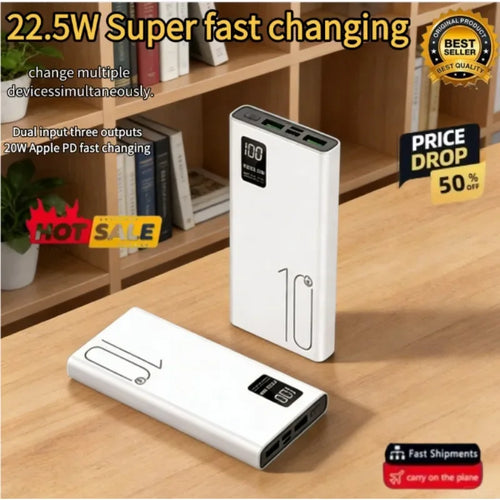 200000mAh 22.5W Power Bank Fast Charging Power Bank High Capacity External Battery Hot Digital Display - Luvia