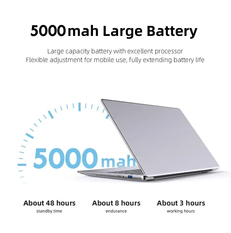 Ultra Slim Windows 11 Laptop Computer 14.1" 12GB RAM 512GB 1TB SSD Intel N4000 Notebook Gamer 1920*1080 Office Study Computer PC - Luvia