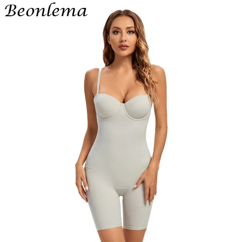 Bodysuit Women Shapewear Body Shaper With Cup Compression Bodies Belly Sheath Waist Trainer Reductive Slimming Underwear - Luvia