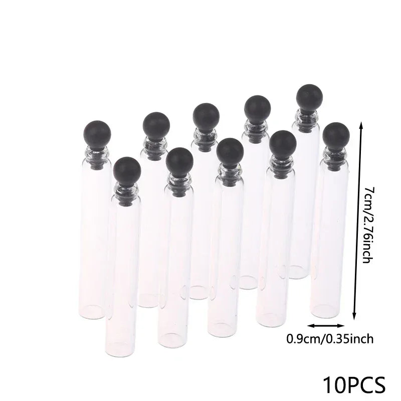 10pcs 0.5/1/2/3ml Empty Mini Glass Perfume Small Sample Vials Bottle Laboratory Liquid Fragrance Test Tube Cosmetic Container - Luvia
