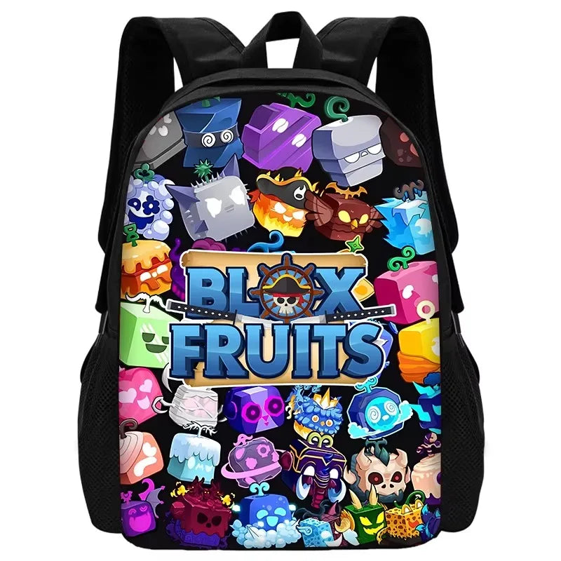 Child School Cartoon Blox Fruits Backpack With Shoulder Bag Pencil Bags School Bags for Boys Girls Best Gift