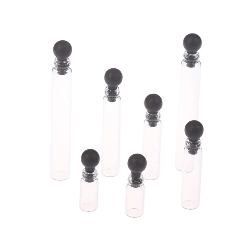 10pcs 0.5/1/2/3ml Empty Mini Glass Perfume Small Sample Vials Bottle Laboratory Liquid Fragrance Test Tube Cosmetic Container - Luvia