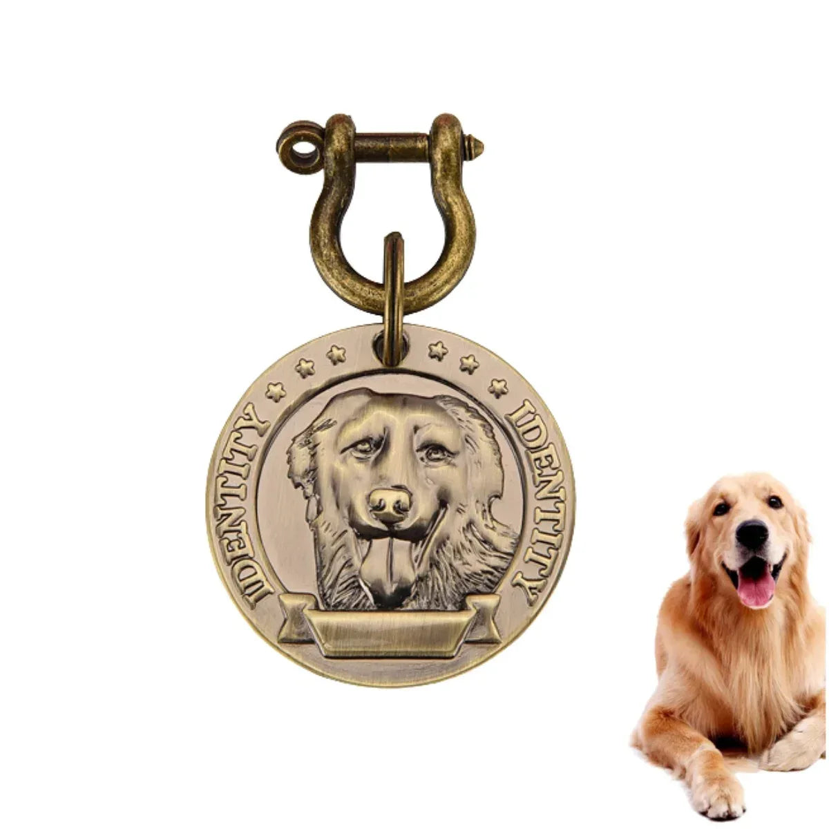 VIP Customizable Engraved Pets ID Tag for Dog Cat Bronze Nameplate Tags Personalized Address Number Dogs Collar ID Pendant - Luvia