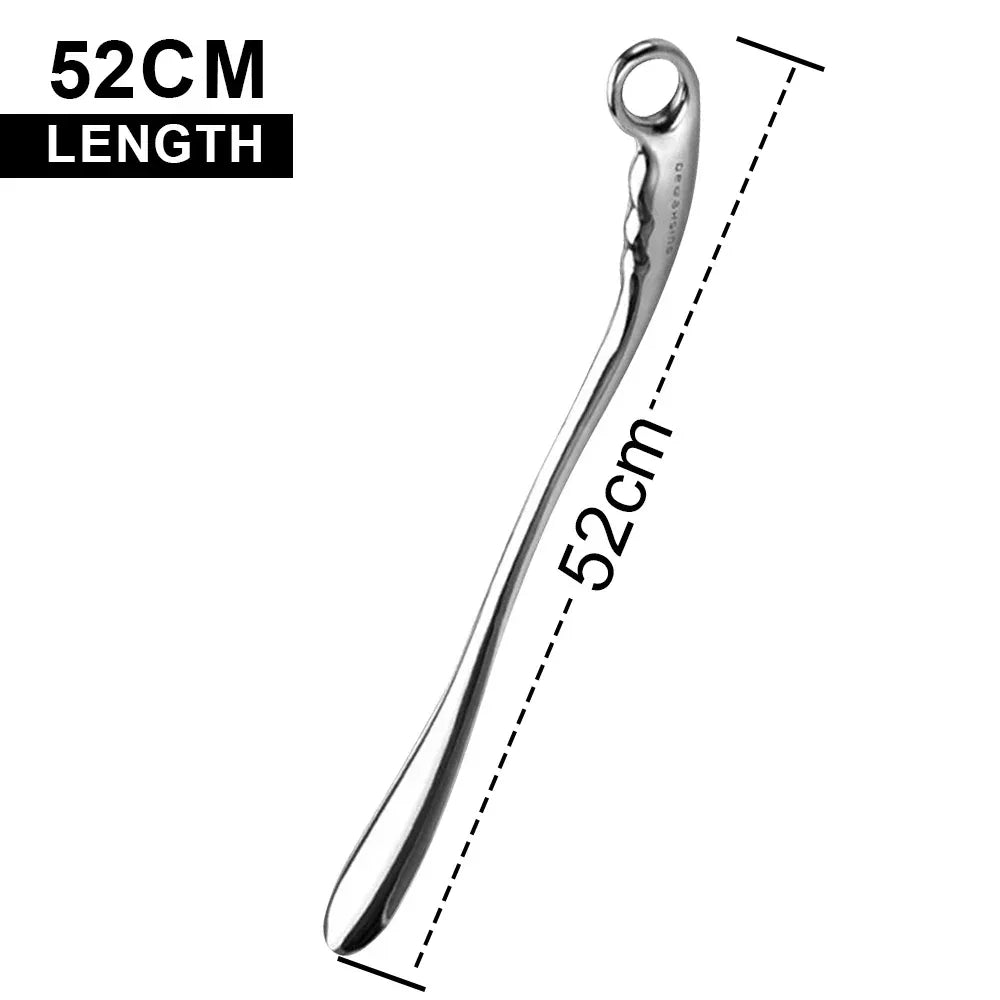 Professional Metal ShoeHorns Long Handle 52cm Length Alloy For Convenient Wearing Shoes Horn Leather High Heel Hanging Spoon - Luvia