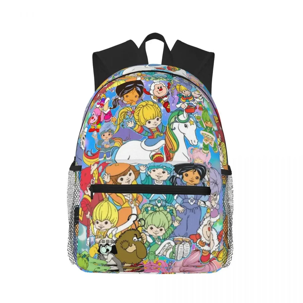Cartoon Cute Rainbow Brite Student Backpack School Bag Hiking Travel Daypack for Boys Girls Fashion Bookbag Shoulder Bags - Luvia