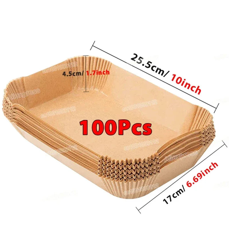 50/100Pcs Air Fryer Disposable Paper Non-Stick Airfryer Baking Papers Round Air-Fryer Paper Liners Paper Kitchen Accessories - Luvia