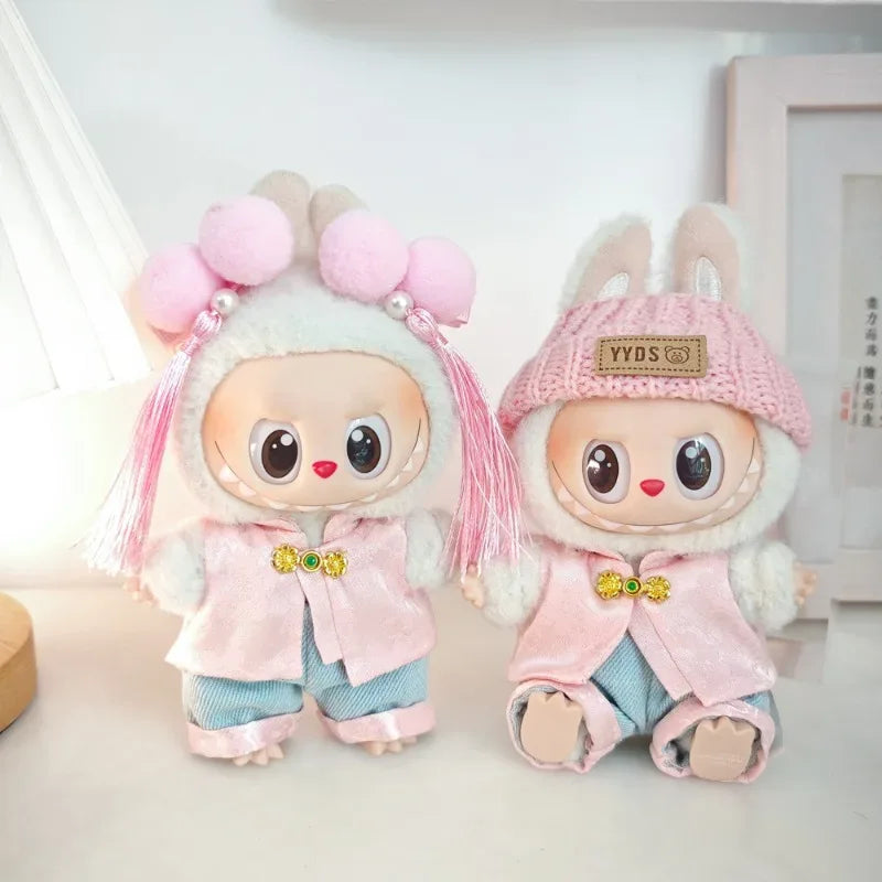 Only Clothes for Labubu15/17cm Doll Clothes Elegance Ancient Style Tang Suit Cute New Year Clothes Chinese Style Suit Party Gift - Luvia