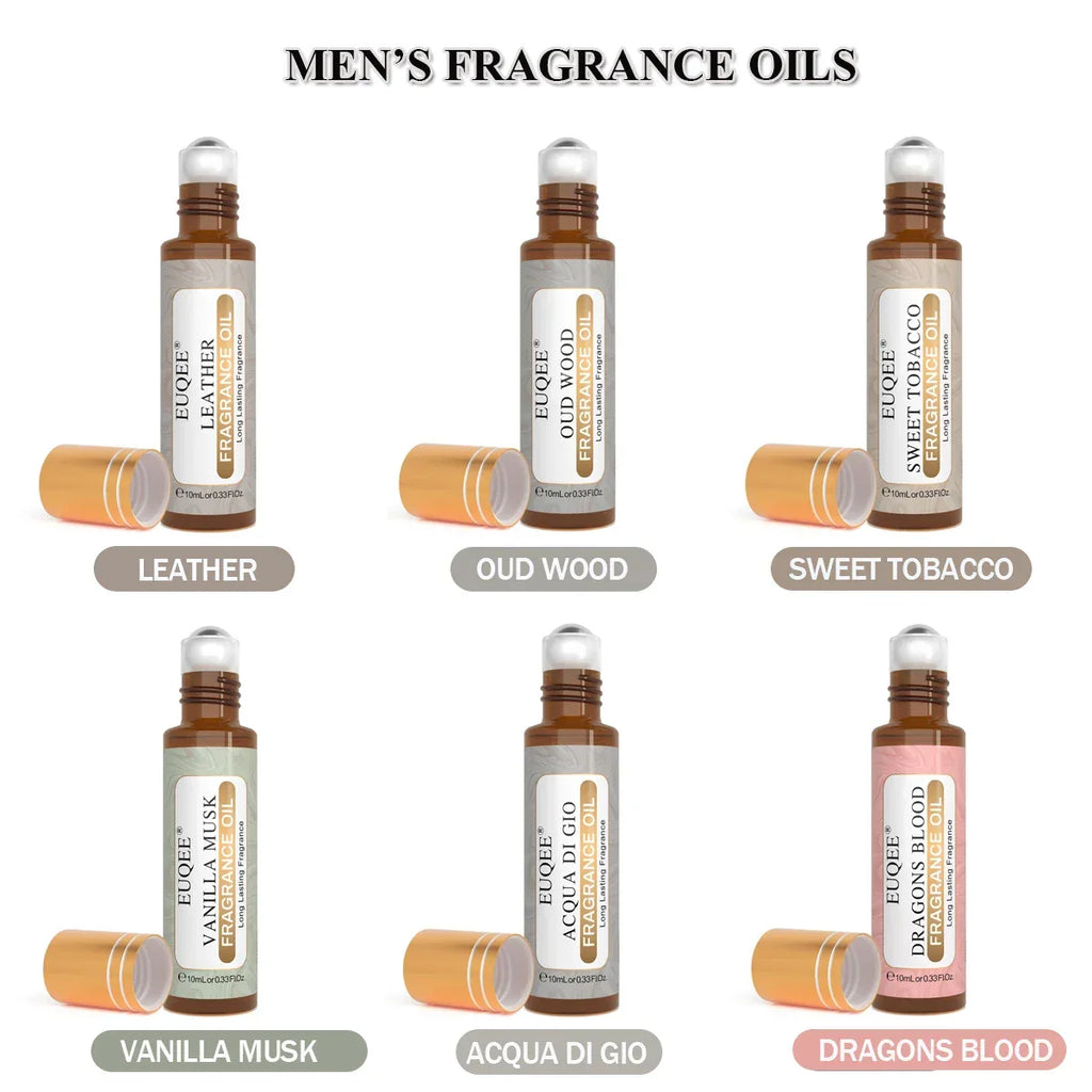 EUQEE 6pcs Fragrance Oils Set For Men & Women 10ml Roller Aroma Oil Good Girl Bright Crystal Coconut Vanilla Angel Strawberry - Luvia