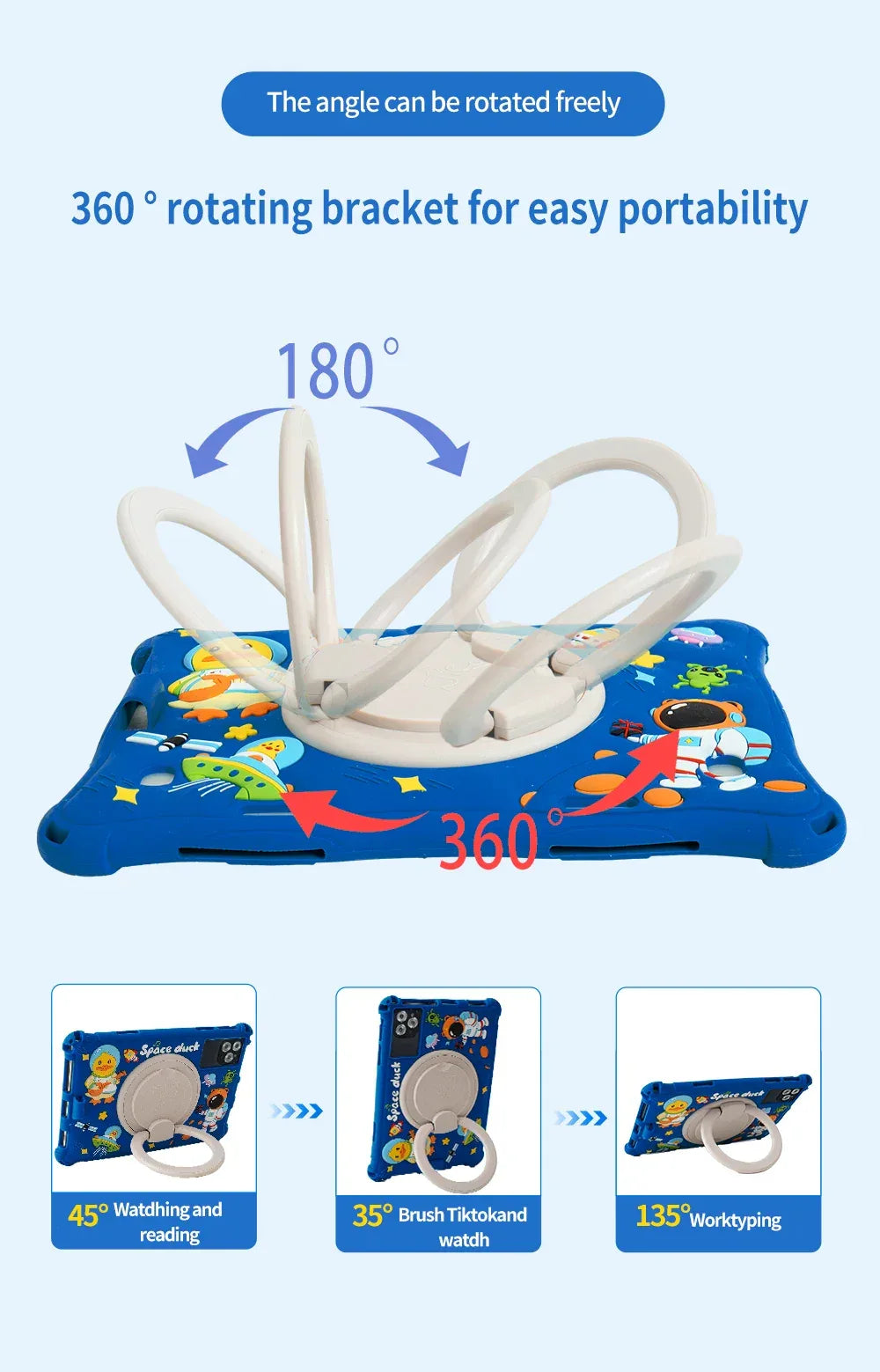 10.1-inch Kids Tablet Android 13 64GB Bluetooth WIFI support Youtube IPS 1280X800 screen Dual SIM Card 5000mAh with Case - Luvia