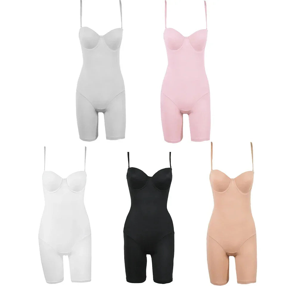 Bodysuit Women Shapewear Body Shaper With Cup Compression Bodies Belly Sheath Waist Trainer Reductive Slimming Underwear - Luvia