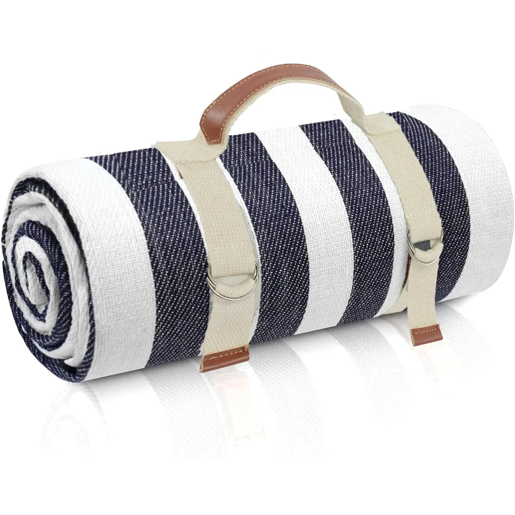 Waterproof Picnic Blanket Portable with Carry Strap for Beach Mat or Family Outdoor Camping Party - Luvia