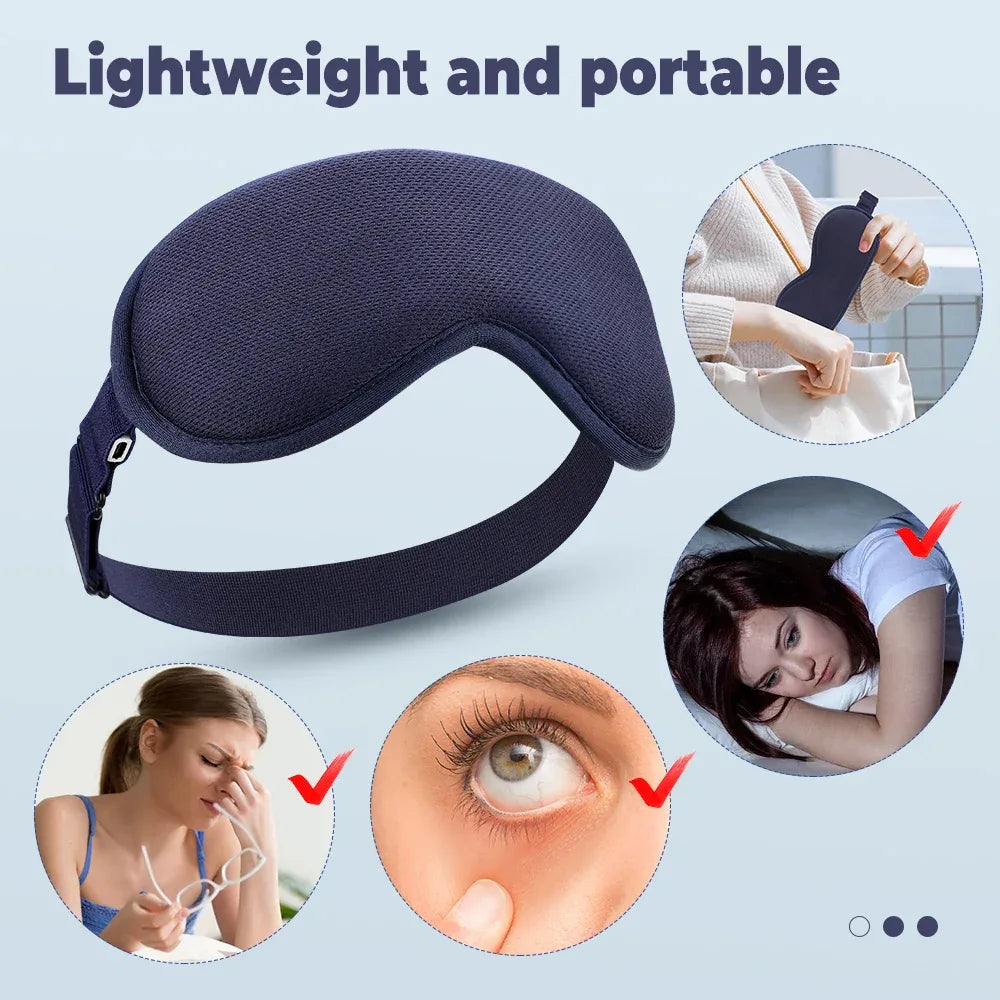 Electric Vibration Eye Massager Heated Eye Mask Wireless Relieve Eye Strain Dark Circles Dry Eye Fatigue Relief Sleeping Mask - Luvia
