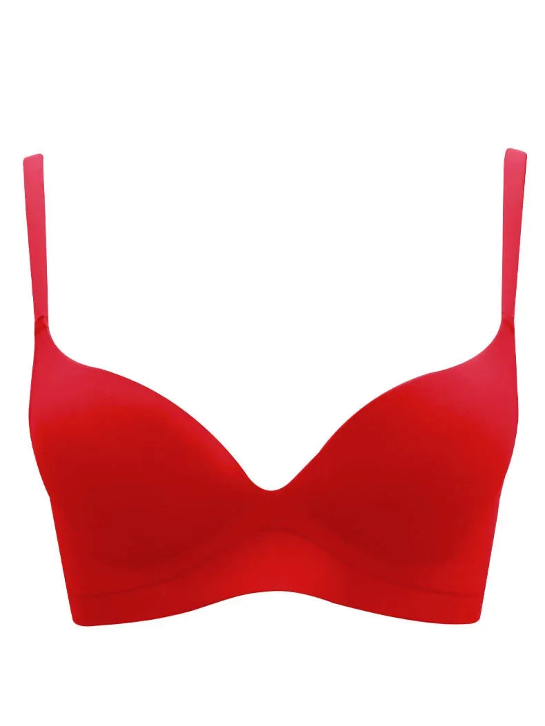 Seamless Bra for Women Gathered Lingerie Solid Small Breast Wireless Push Up Bra Thickened Comfortable Lingerie Lenceria - Luvia
