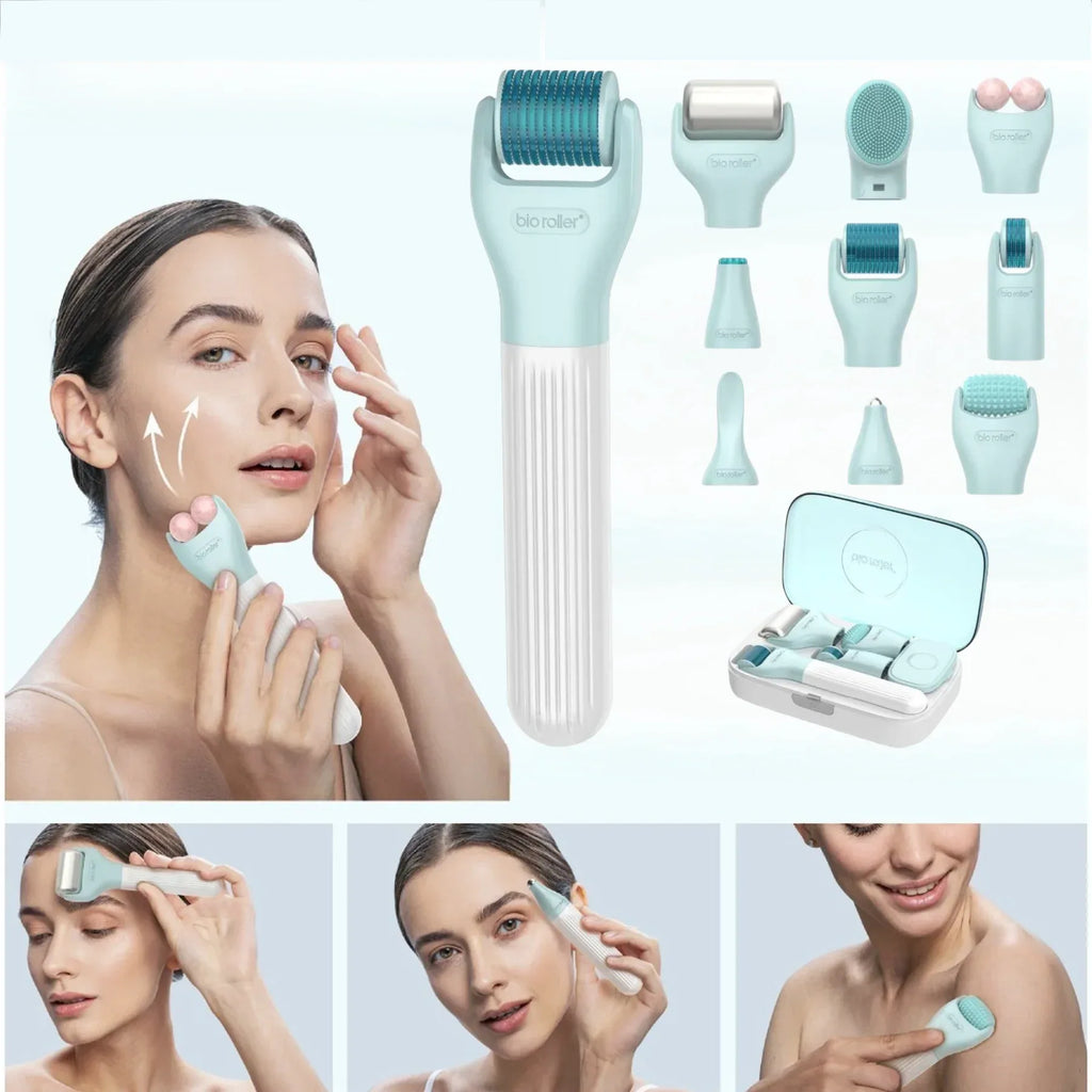 10 in 1 Derma Roller Kit, 0.25mm Microneedling Roller Microneedle Derma Roller with, Facial Beauty Roller Skin Care Tools, 10 Re - Luvia