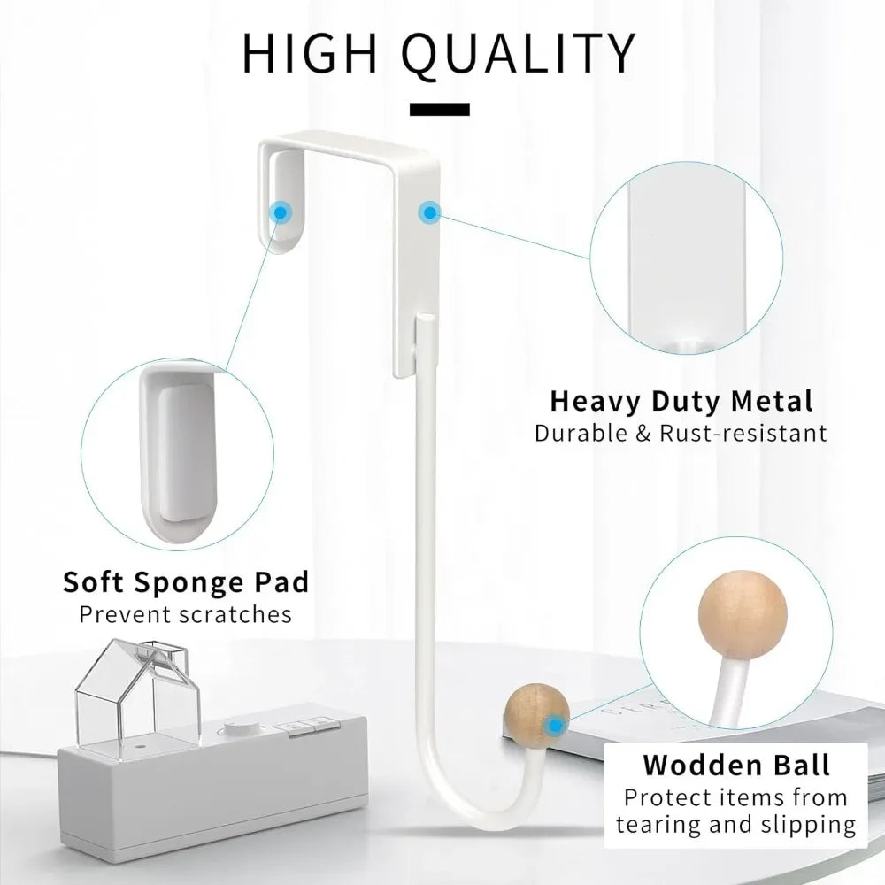 Over The Door Hooks 4 Pack Door Hanger Hooks Heavy Duty Hook Coat Rack Bathroom Kitchen Hanging Home Organization Storage Holder - Luvia