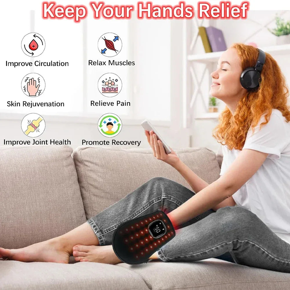 Red Light Therapy for Hand Pain Relief with 660nm Red & 850nm Infrared Light,Rechargeable LED Near Infrared Light Therapy Glove - Luvia