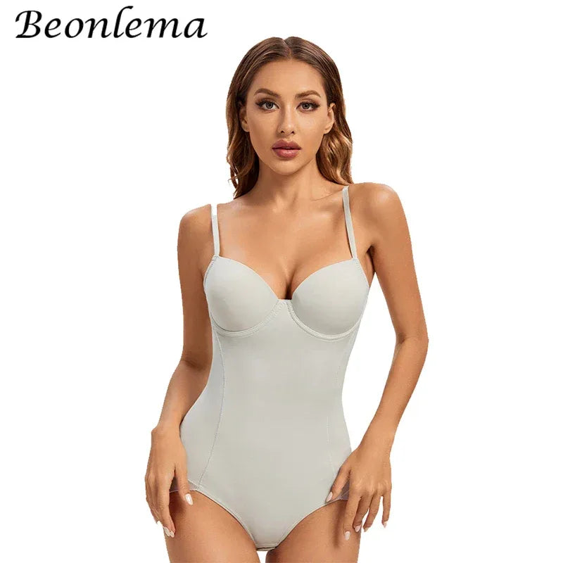 Bodysuit Women Shapewear Body Shaper With Cup Compression Bodies Belly Sheath Waist Trainer Reductive Slimming Underwear - Luvia