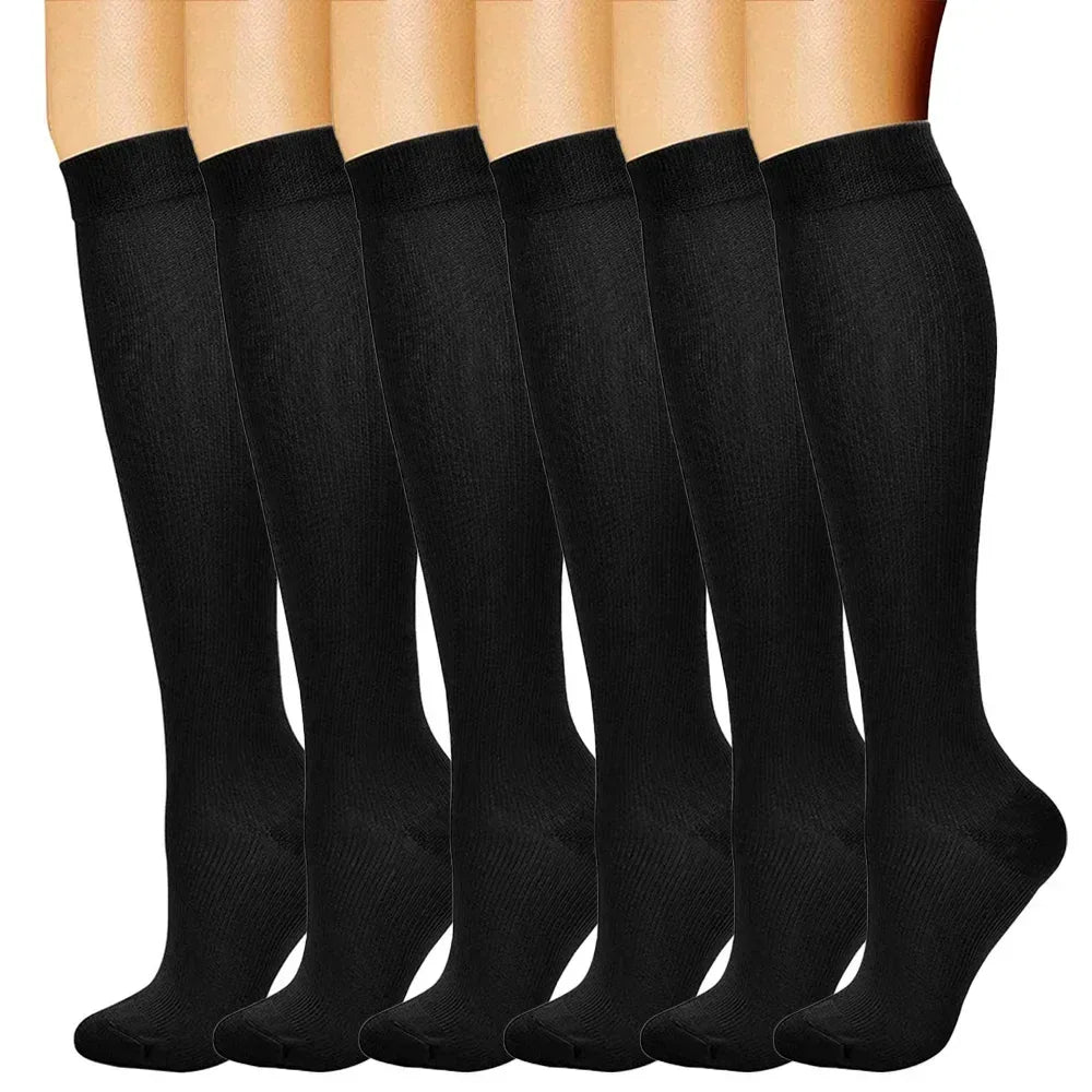 3 Pairs Compression Socks for Women Circulation15-20 mmHg is Best Support for Athletic Running Cycling Gym Travel Sports Workout - Luvia