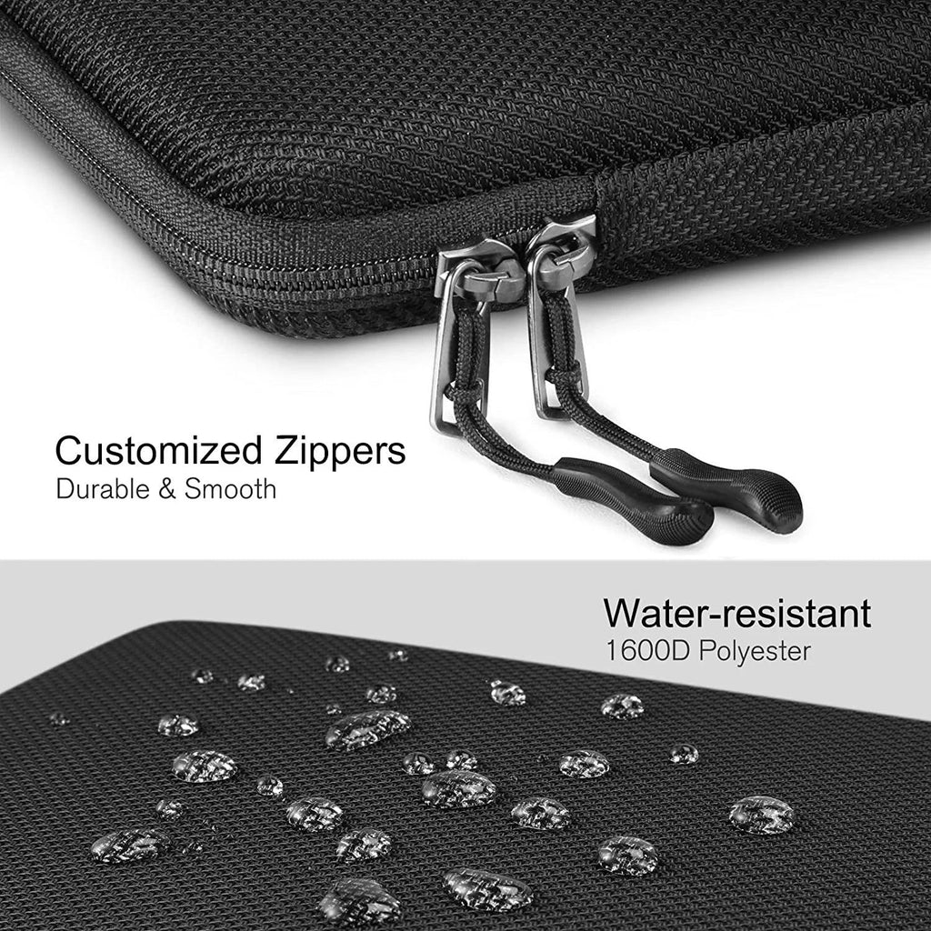 13 14 15.6 inch Laptop Sleeve Bag Shockproof Computer Bag Waterproof EVA Protective Carrying Case Black with Straps - Luvia