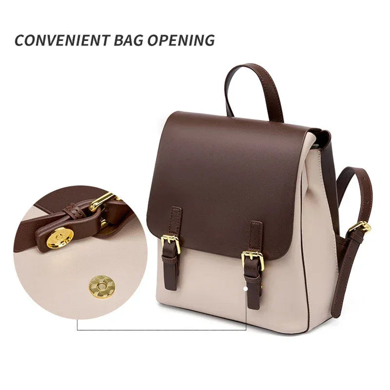 XMESSUN New Genuine leather Backpack for Women 2026 Fashion High Quality Lady Double Shoulder Large Capacity Travel Backpack - Luvia